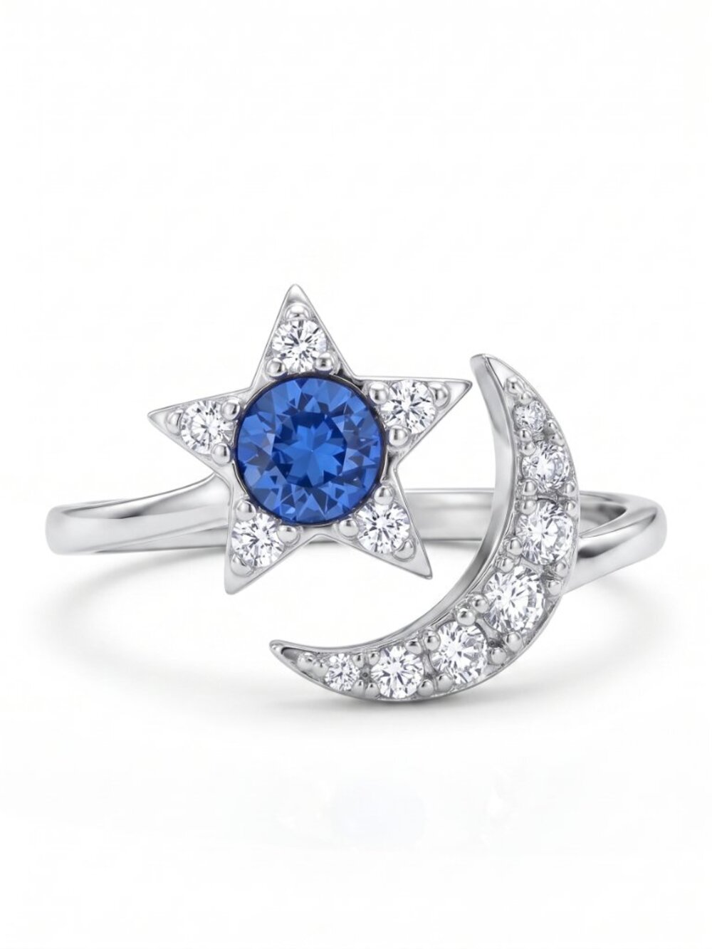 Blue Star and Moon Ring with Swarovski Crystals, Charmed Aroma 2021